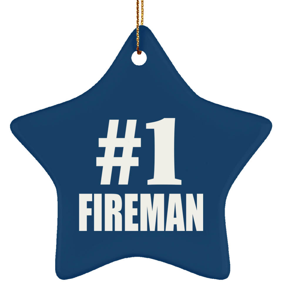 Number One #1 Fireman - Star Ornament