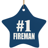 Number One #1 Fireman - Star Ornament