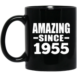 69th Birthday Amazing Since 1955 - 11 Oz Coffee Mug Black