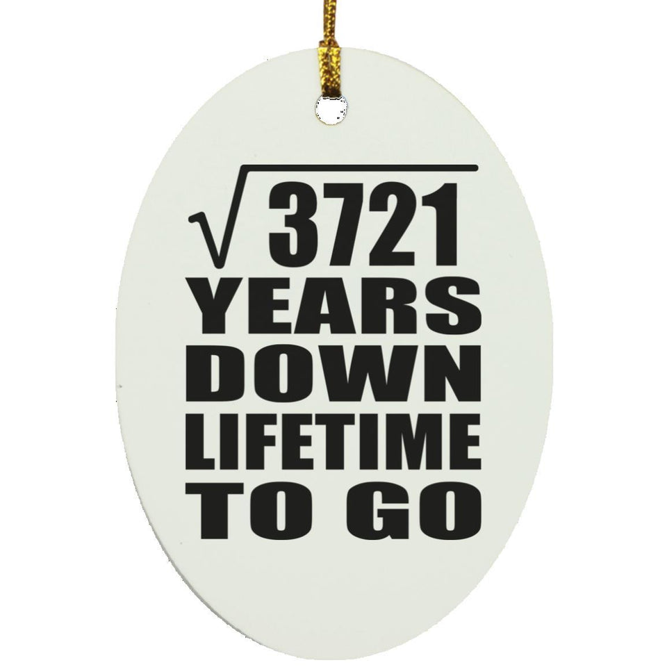 61st Anniversary Square Root of 3721 Years Lifetime To Go - Oval Ornament