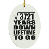 61st Anniversary Square Root of 3721 Years Lifetime To Go - Oval Ornament