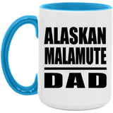 Alaskan Malamute Dad - 15oz Accent Mug Blue