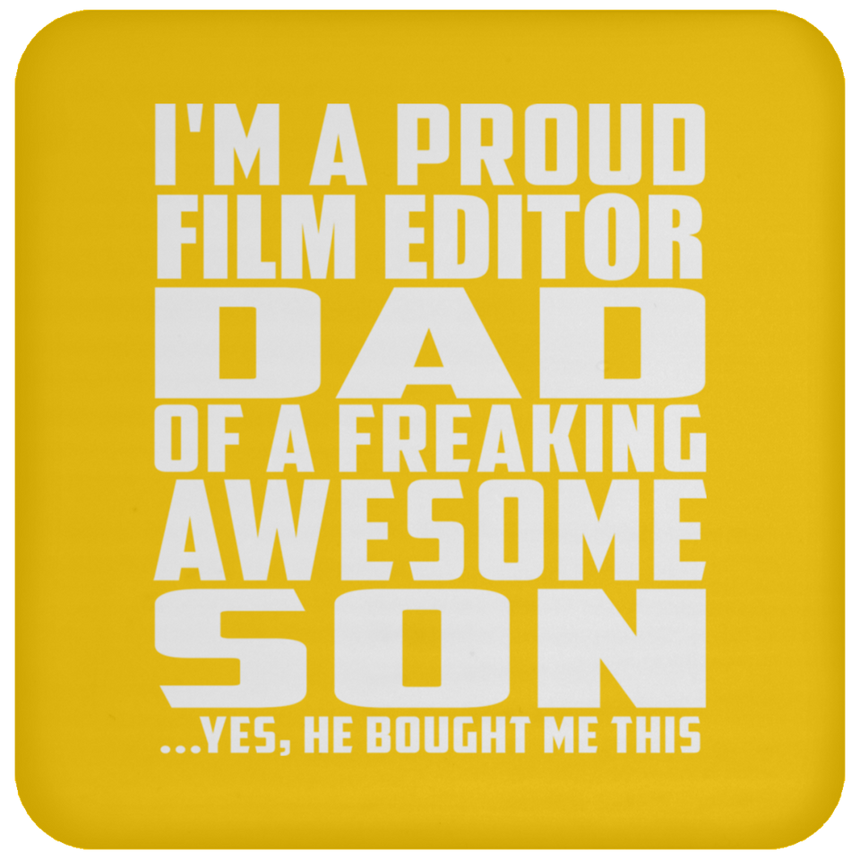 Proud Film Editor Dad Of Awesome Son - Drink Coaster