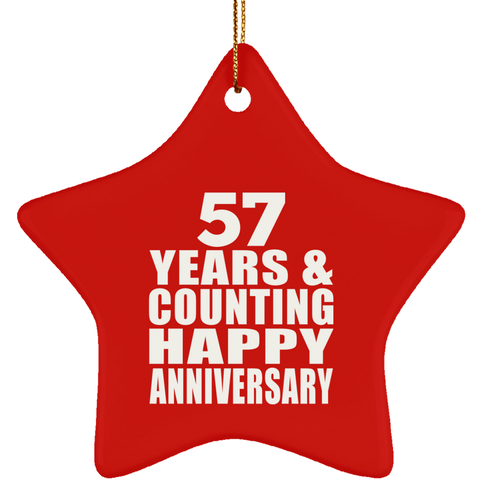 Happy 57th Anniversary 57 Years & Counting - Star Ornament