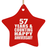 Happy 57th Anniversary 57 Years & Counting - Star Ornament