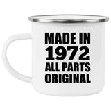 52nd Birthday Made in 1972 All Parts Original - 12oz Camping Mug