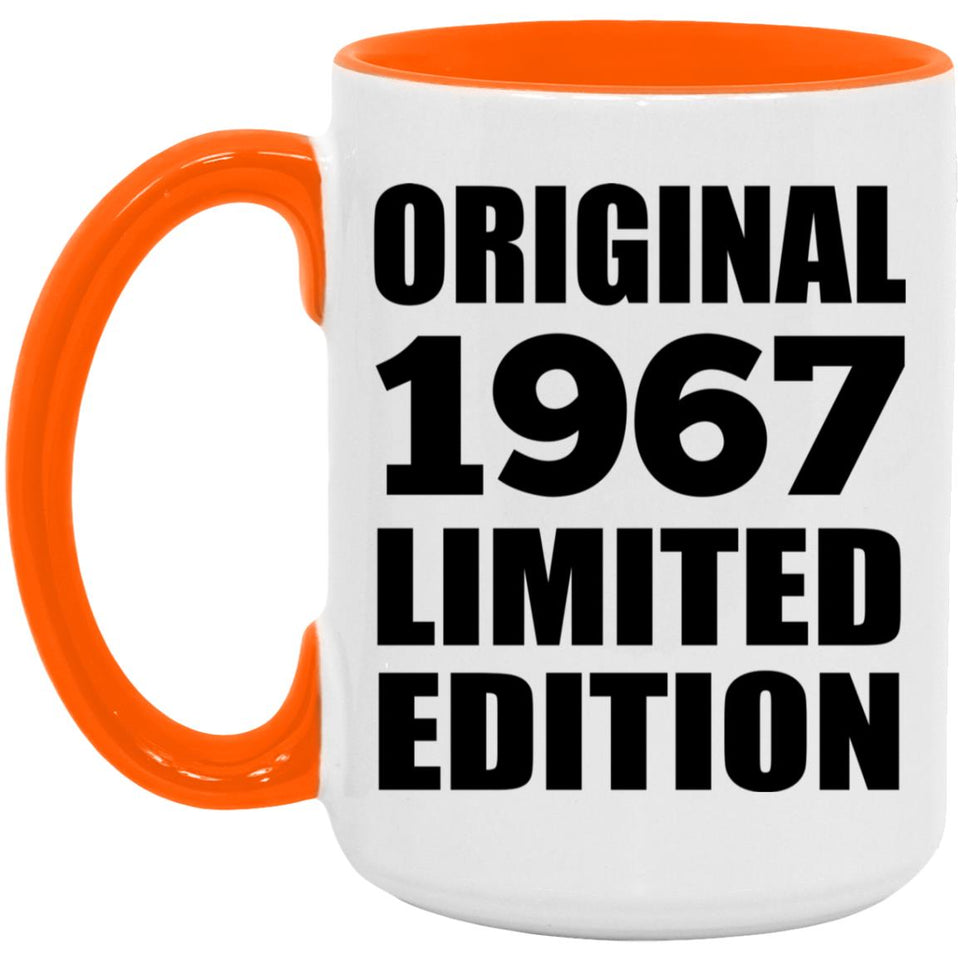 57th Birthday Original 1967 Limited Edition - 15oz Accent Mug Orange