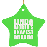 Linda World's Okayest Mum - Star Ornament