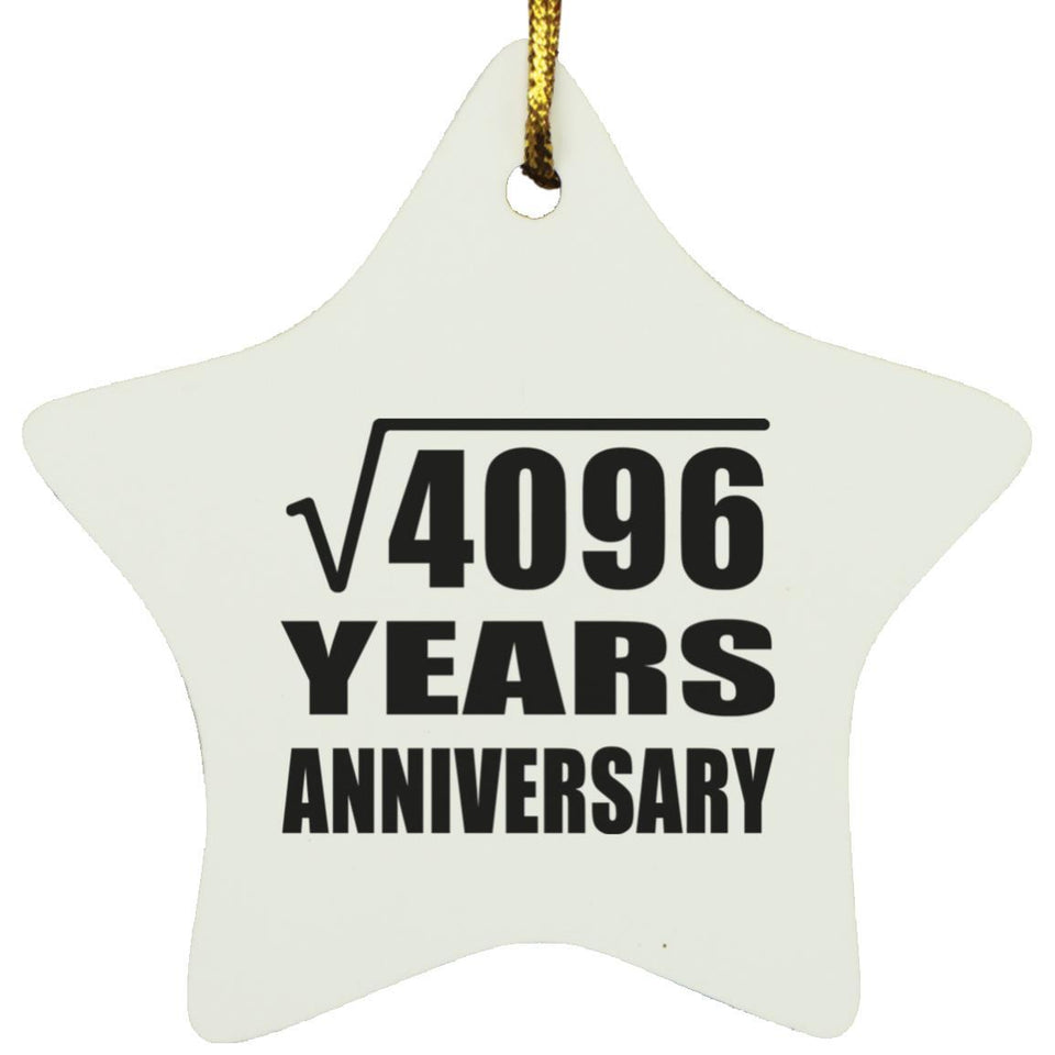 64th Anniversary Square Root of 4096 Years Anniversary - Star Ornament