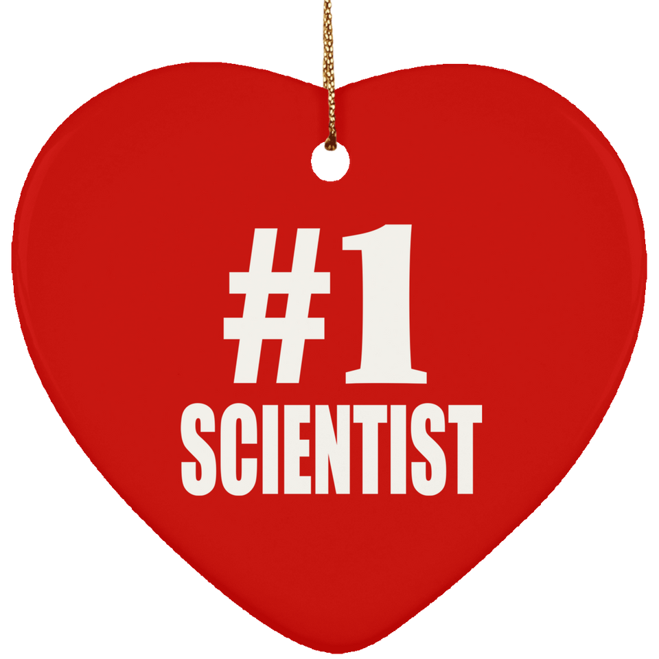 Number One #1 Scientist - Heart Ornament
