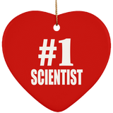 Number One #1 Scientist - Heart Ornament