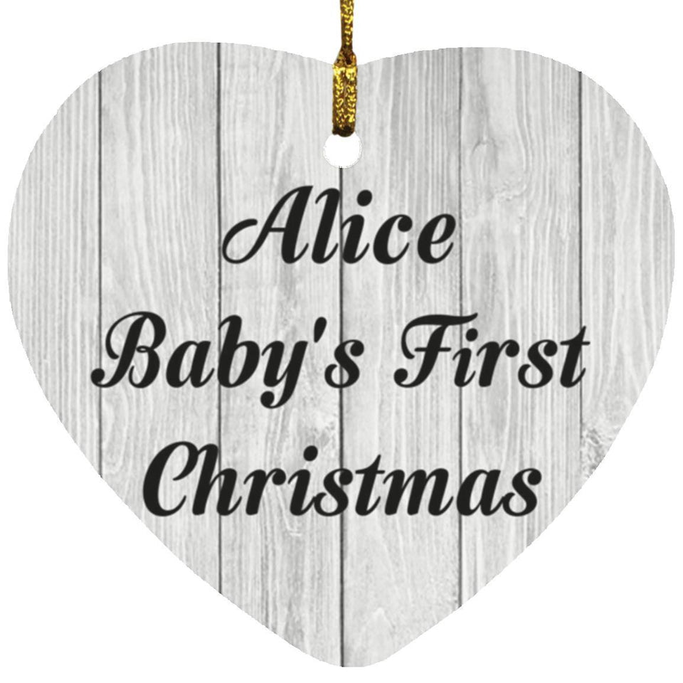 Alice Baby's First Christmas - Heart Ornament F