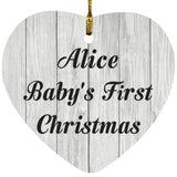 Alice Baby's First Christmas - Heart Ornament F