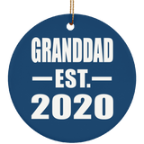 Granddad Established EST. 2020 - Circle Ornament