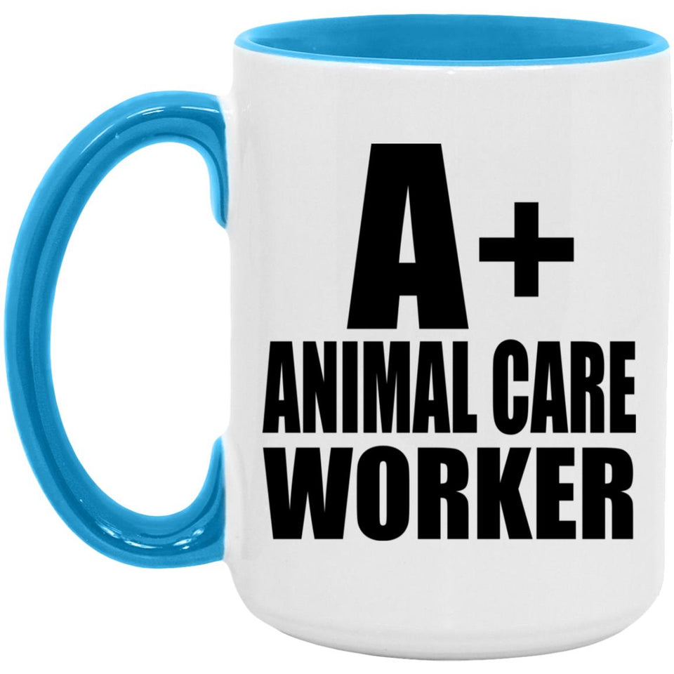 A+ Animal Care Worker - 15oz Accent Mug Blue