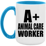 A+ Animal Care Worker - 15oz Accent Mug Blue
