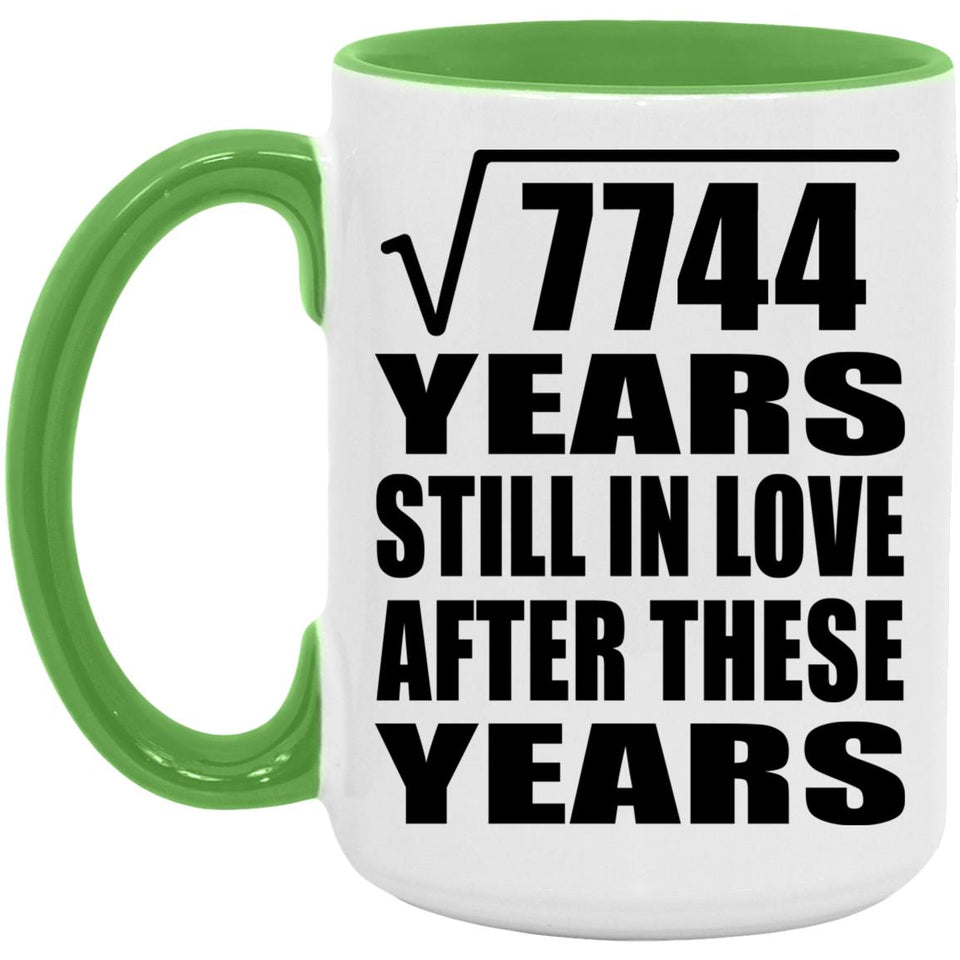 88th Anniversary Square Root of 7744 Years Still In Love - 15oz Accent Mug Green