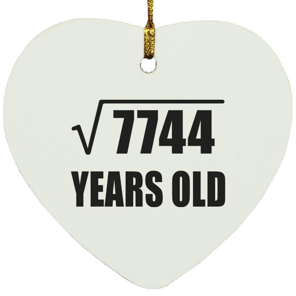 88th Birthday Square Root of 7744 Years Old - Heart Ornament