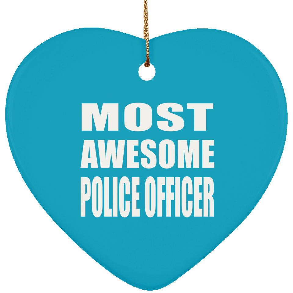 Most Awesome Police Officer - Heart Ornament