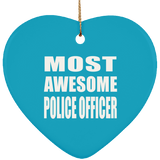 Most Awesome Police Officer - Heart Ornament