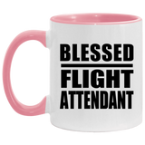 Blessed Flight Attendant - 11oz Accent Mug Pink