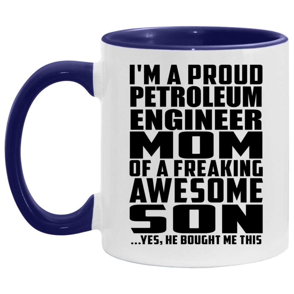 Proud Petroleum Engineer Mom Of Awesome Son - 11oz Accent Mug Purple