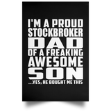 Proud Stockbroker Dad Of Awesome Son - Poster Portrait