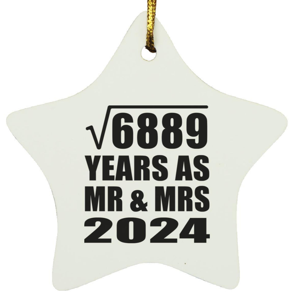83rd Anniversary Square Root of 6889 Years As Mr & Mrs 2024 - Star Ornament