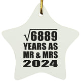 83rd Anniversary Square Root of 6889 Years As Mr & Mrs 2024 - Star Ornament