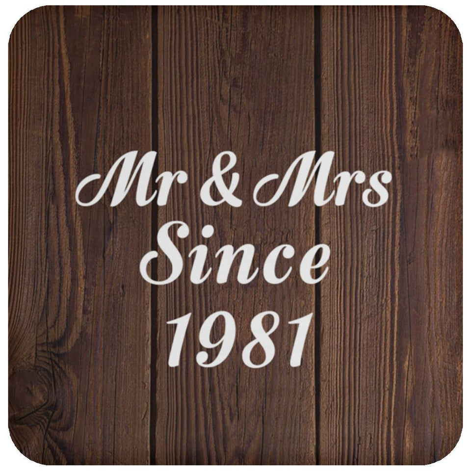 43rd Anniversary Mr & Mrs Since 1981 - Drink Coaster D