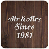 43rd Anniversary Mr & Mrs Since 1981 - Drink Coaster D