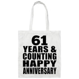 Happy 61st Anniversary 61 Years & Counting - Tote Bag White