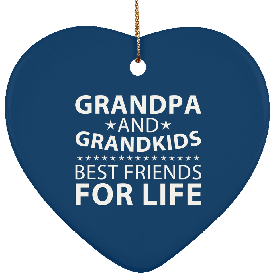 Grandpa and Grandkids, Best Friends For Life - Heart Ornament