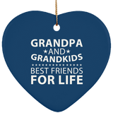 Grandpa and Grandkids, Best Friends For Life - Heart Ornament