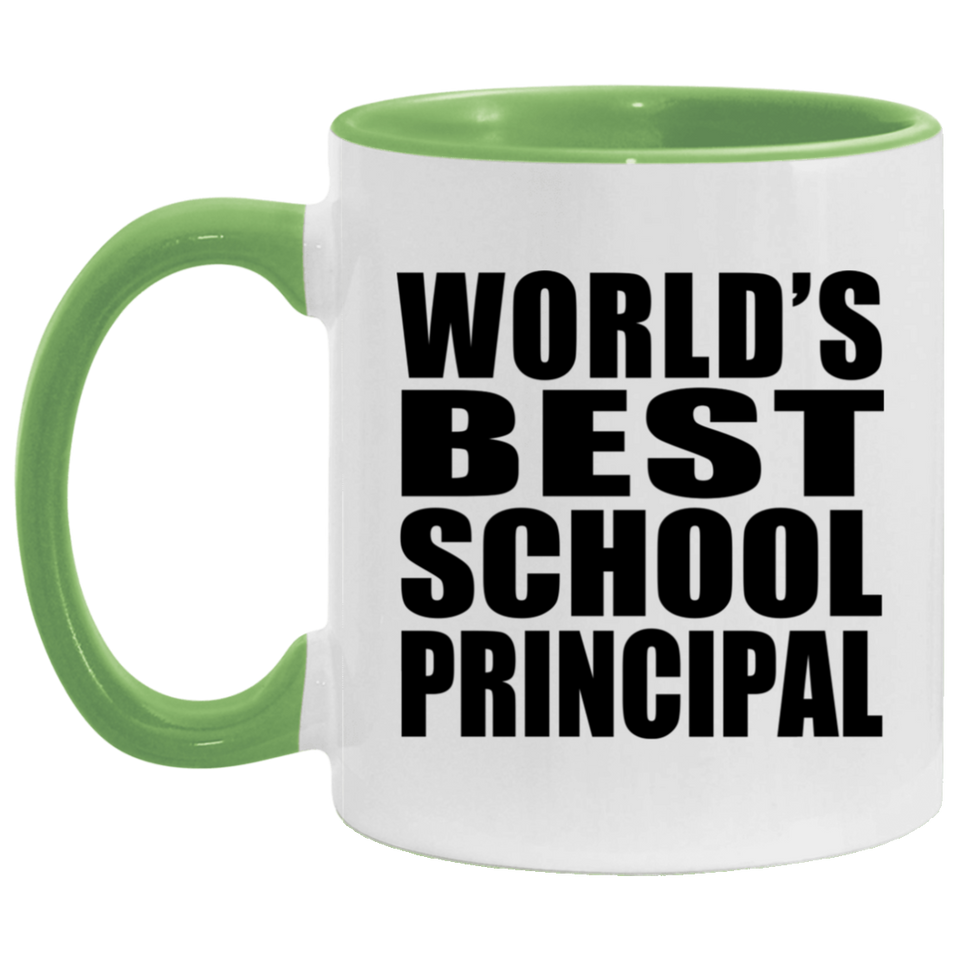 World's Best School Principal - 11oz Accent Mug Green
