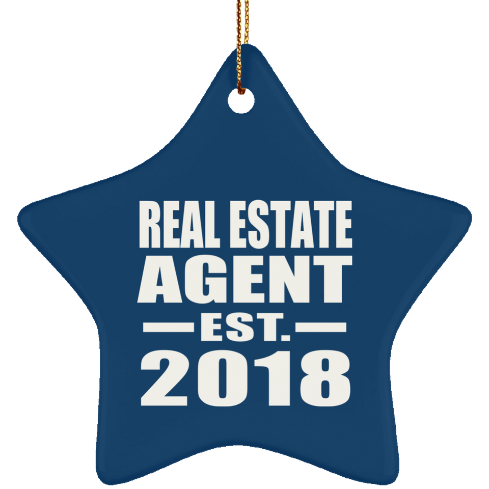 Real Estate Agent Established EST. 2018 - Star Ornament