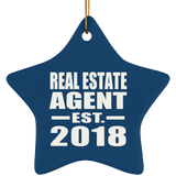 Real Estate Agent Established EST. 2018 - Star Ornament