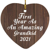 First Year As An Amazing Grandkid 2021 - Heart Ornament D