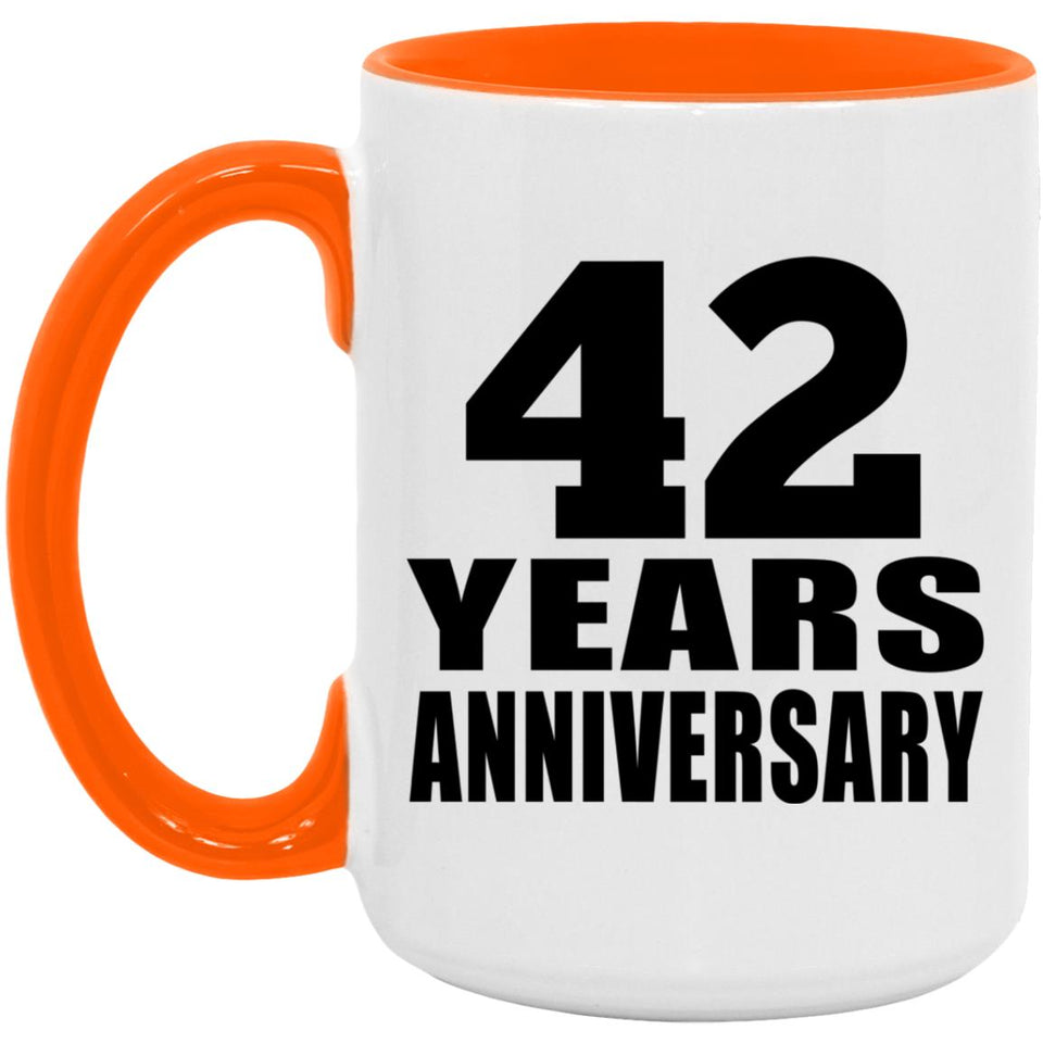 42nd Anniversary 42 Years Anniversary - 15oz Accent Mug Orange