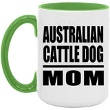 Australian Cattle Dog Mom - 15oz Accent Mug Green