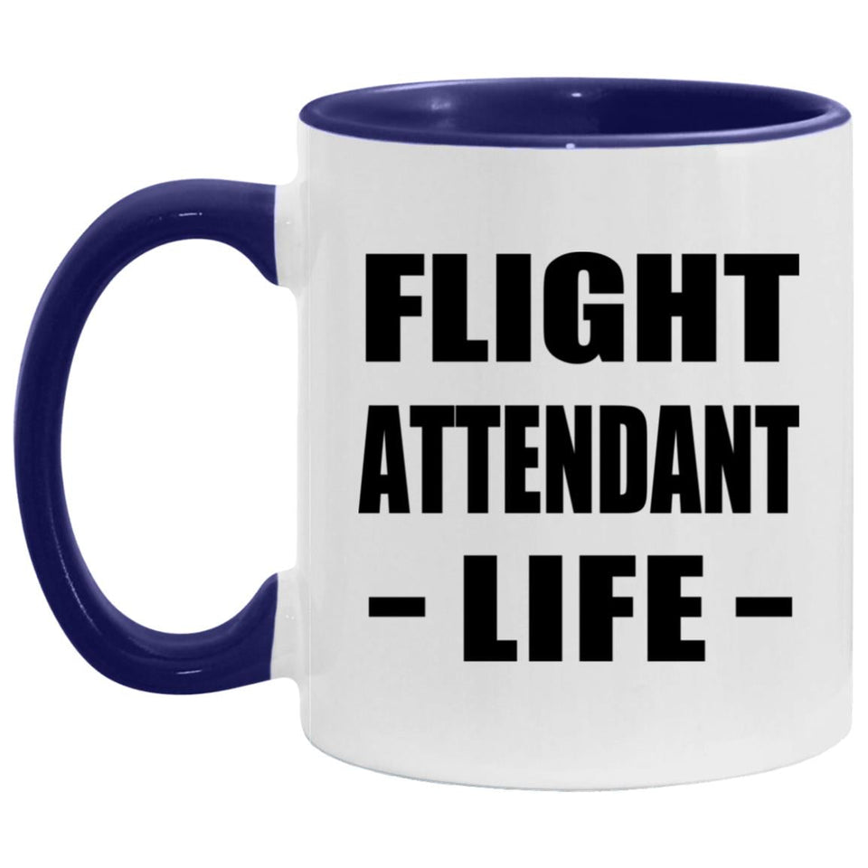 Flight Attendant Life - 11oz Accent Mug Purple