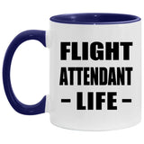 Flight Attendant Life - 11oz Accent Mug Purple