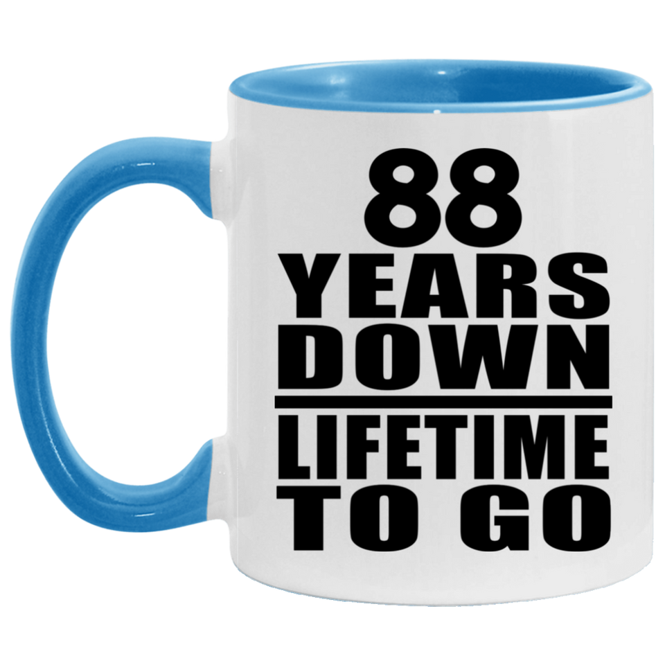 88th Anniversary 88 Years Down Lifetime To Go - 11oz Accent Mug Blue