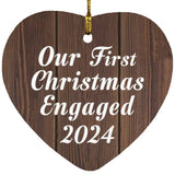 Our First Christmas Engaged 2024 - Heart Ornament D