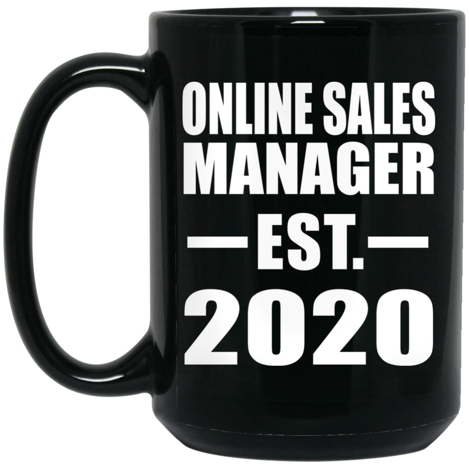 Online Sales Manager Established EST. 2020 - 15oz Coffee Mug Black