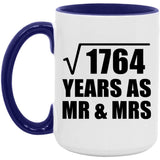 42nd Anniversary Square Root of 1764 Years As Mr & Mrs - 15oz Accent Mug Purple