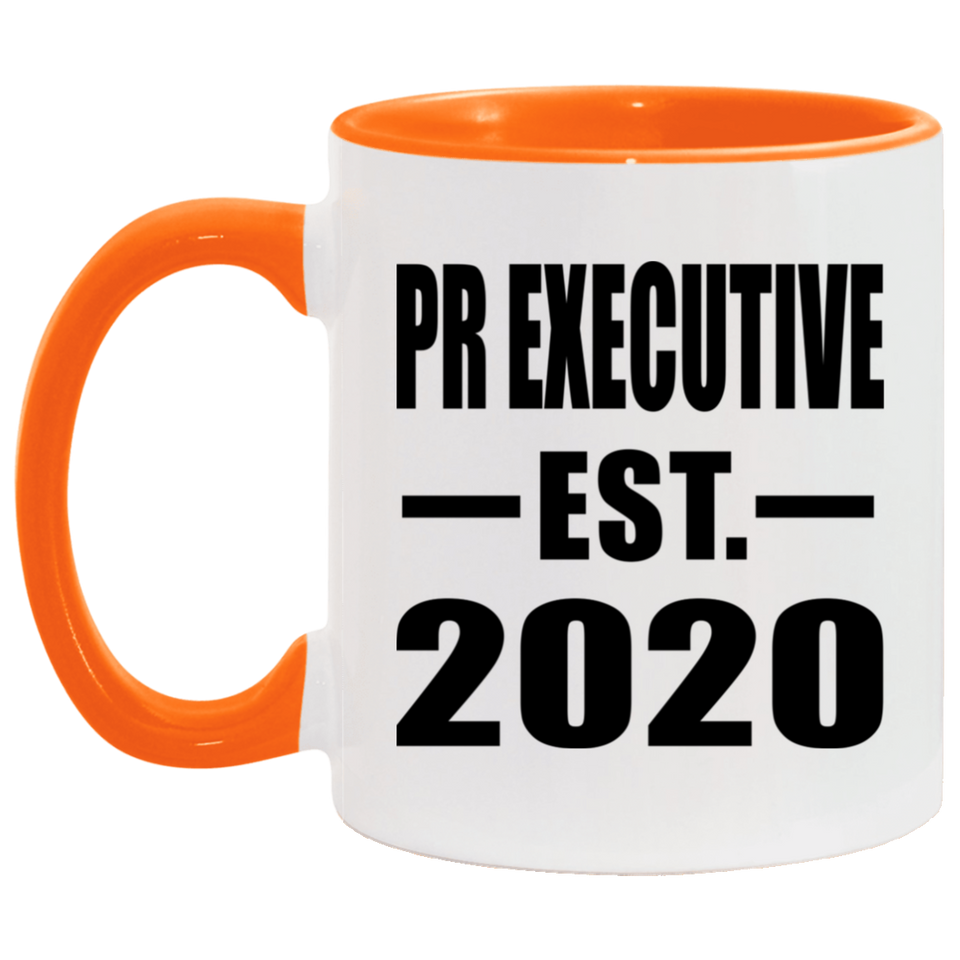 Pr Executive Established EST. 2020 - 11oz Accent Mug Orange