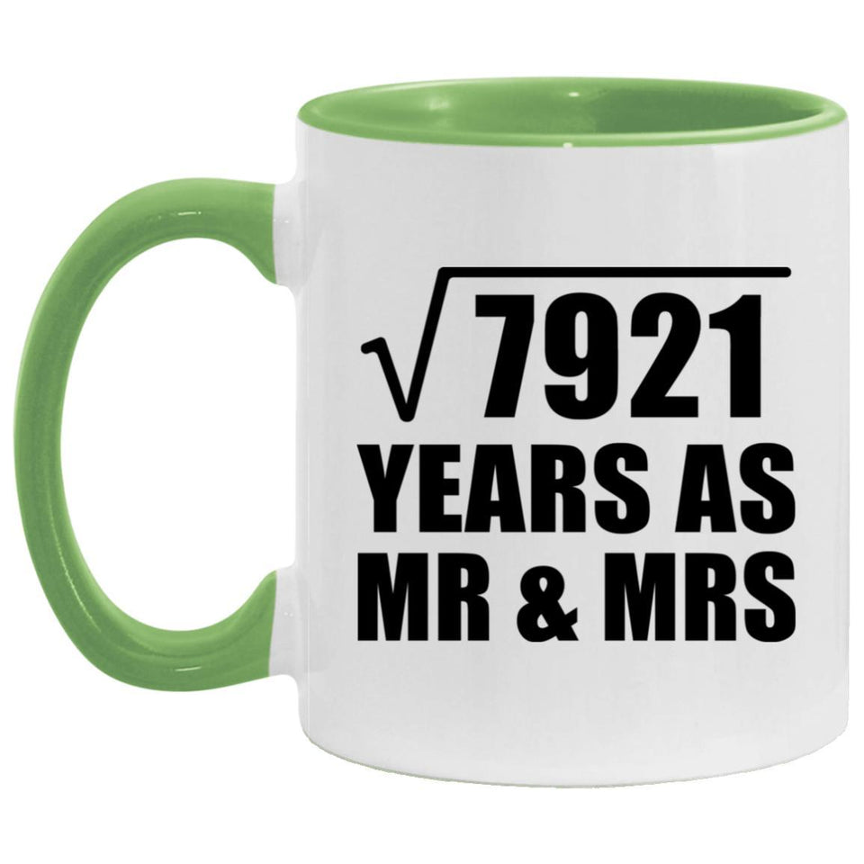 89th Anniversary Square Root of 7921 Years As Mr & Mrs - 11oz Accent Mug Green