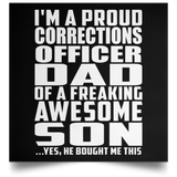 Proud Corrections Officer Dad Of Awesome Son - Poster Square