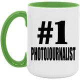 Number One #1 Photojournalist - 15oz Accent Mug Green